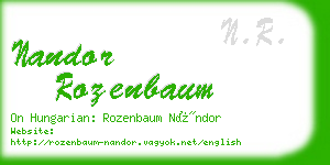nandor rozenbaum business card